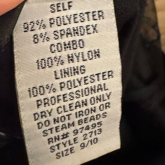 Vintage DJ Nights Size Medium Black High Neck Butterfly Moth Beaded Prom Gown - Picture 12 of 12